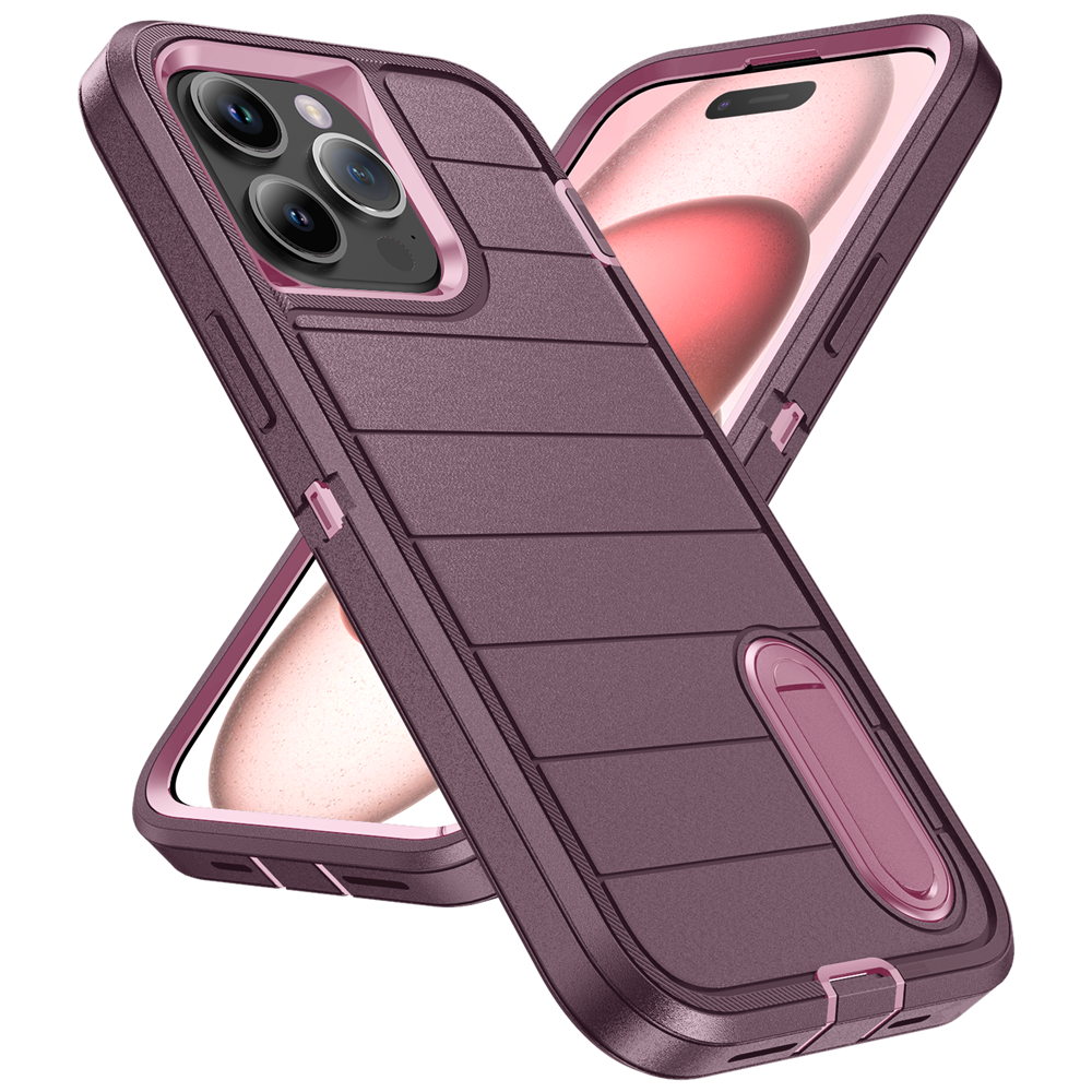 New 3-in-1 Hybrid Defender Case – Kickstand Full-Body Protection Cover for iPhone Models, Rugged and Durable Design