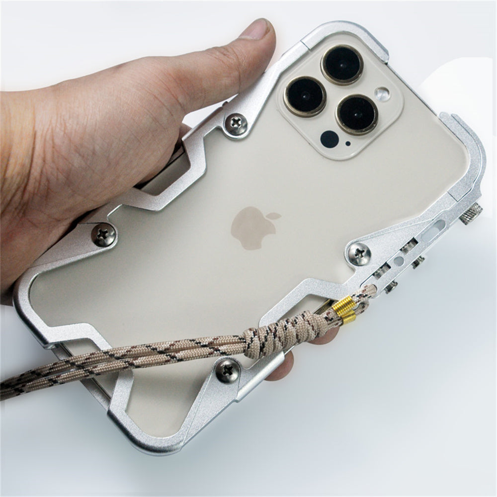 Rough Metal Armor Case – Aluminum Bumper Shockproof Protective Shell for iPhone Models, Durable and Stylish Frame Design