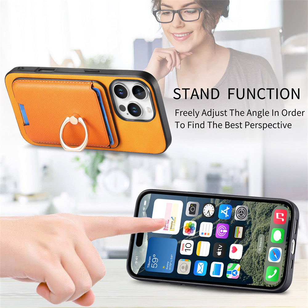 Luxury Detachable Magnetic Wallet Case – Card Holder, Ring Stand, and Shockproof Protection for Secure and Convenient Use