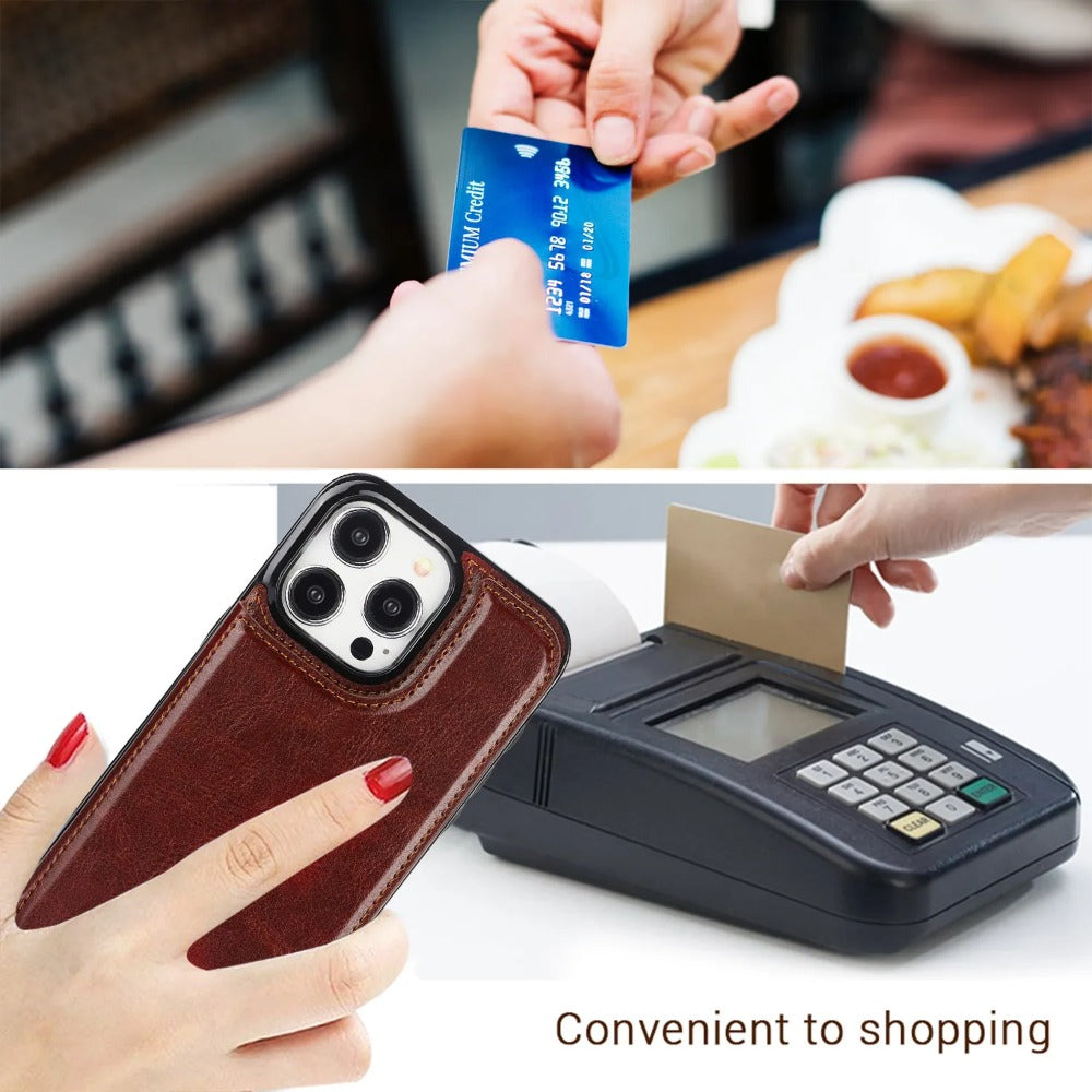 Luxury Wallet Flip Phone Case – PU Leather Cover with Card Slots, Secure Magnetic Closure, and Full Protection for Ultimate Convenience