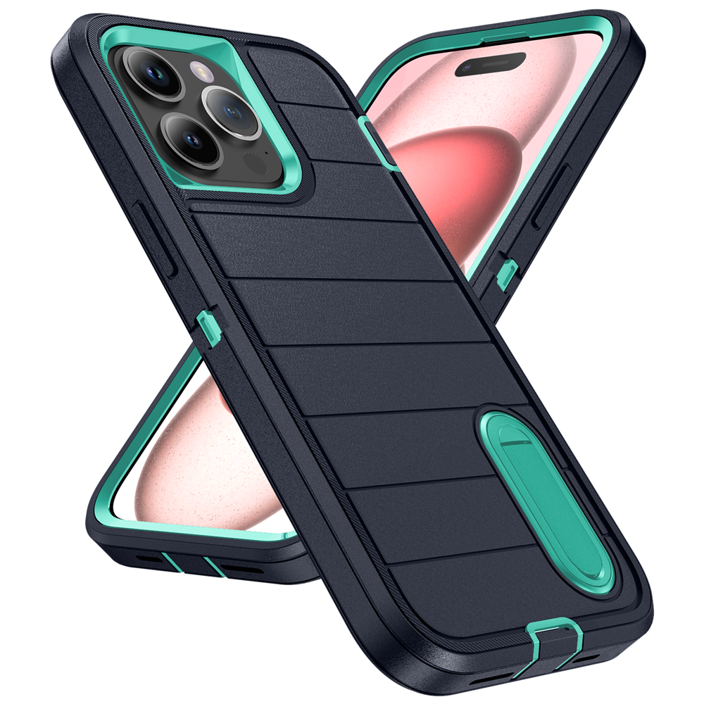 New 3-in-1 Hybrid Defender Case – Kickstand Full-Body Protection Cover for iPhone Models, Rugged and Durable Design