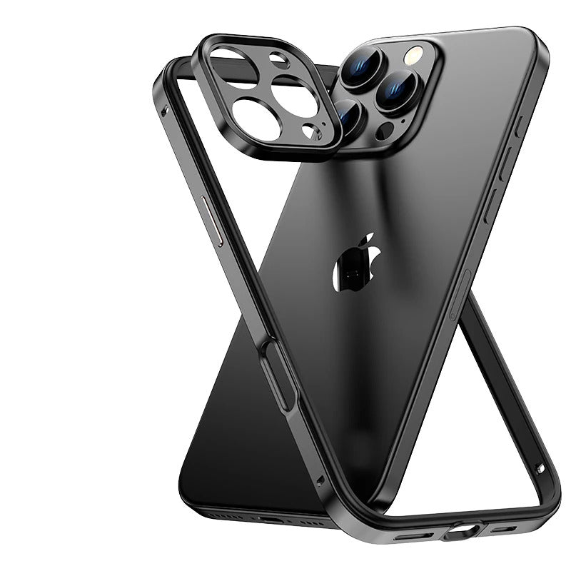 Luxury Hybrid Metal iPhone Case - Camera Protection, Silicone Frame, Aluminum Heat-Dissipating Bumper, Shockproof Design | Case for iPhone