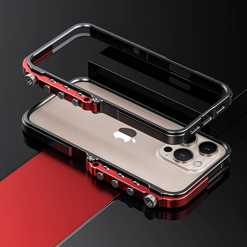 Luxury Aluminum Alloy Armor Frame Case – 360° Mechanical Metal Bumper Shockproof Cover for iPhone Models, Durable and Stylish Design