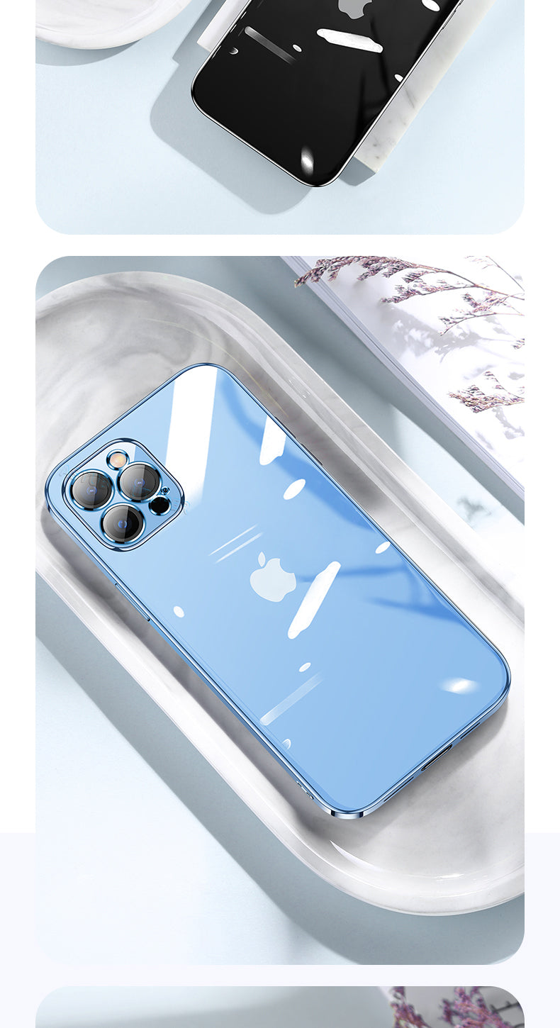 Luxury Clear Shockproof iPhone Case - Ultra-Thin, MagSafe Compatible, Camera Lens Protection, Transparent Hard PC Cover, 