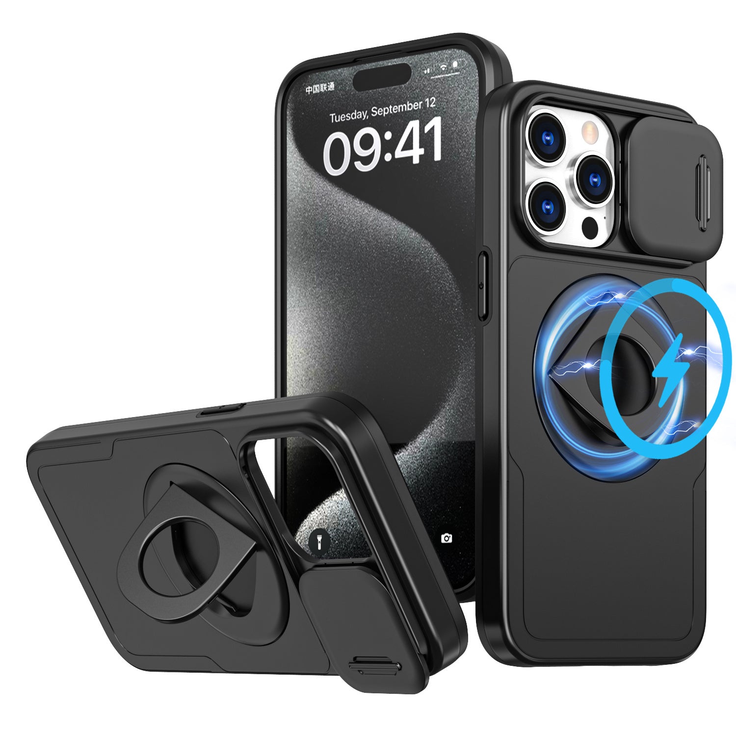 Magnetic Ring Stand Case – 360° Rotatable Shockproof Drop Protection Cover for iPhone Models