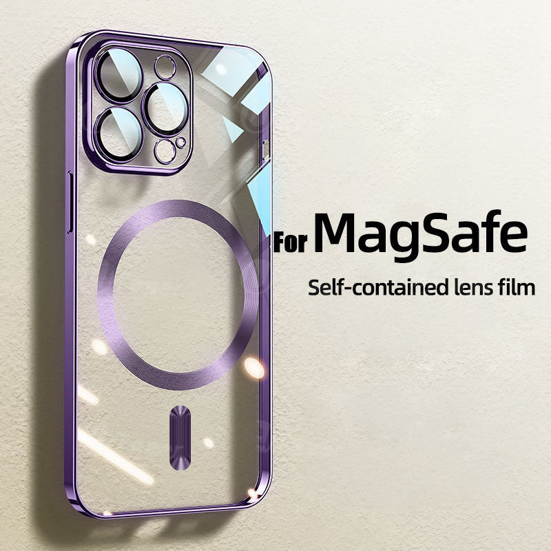 Luxury Ultra-Thin iPhone Case - MagSafe Compatible, Clear Transparent, Shockproof, Scratch-Resistant Hard PC Cover 