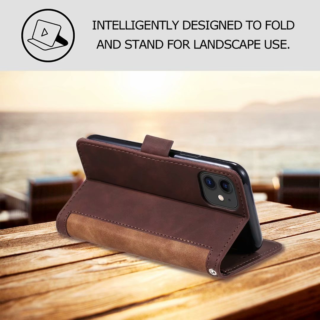 Luxury Leather Flip Case – Premium Wallet Cover, Magnetic Closure, Card Slots, Shockproof Protection, Elegant Design for iPhone