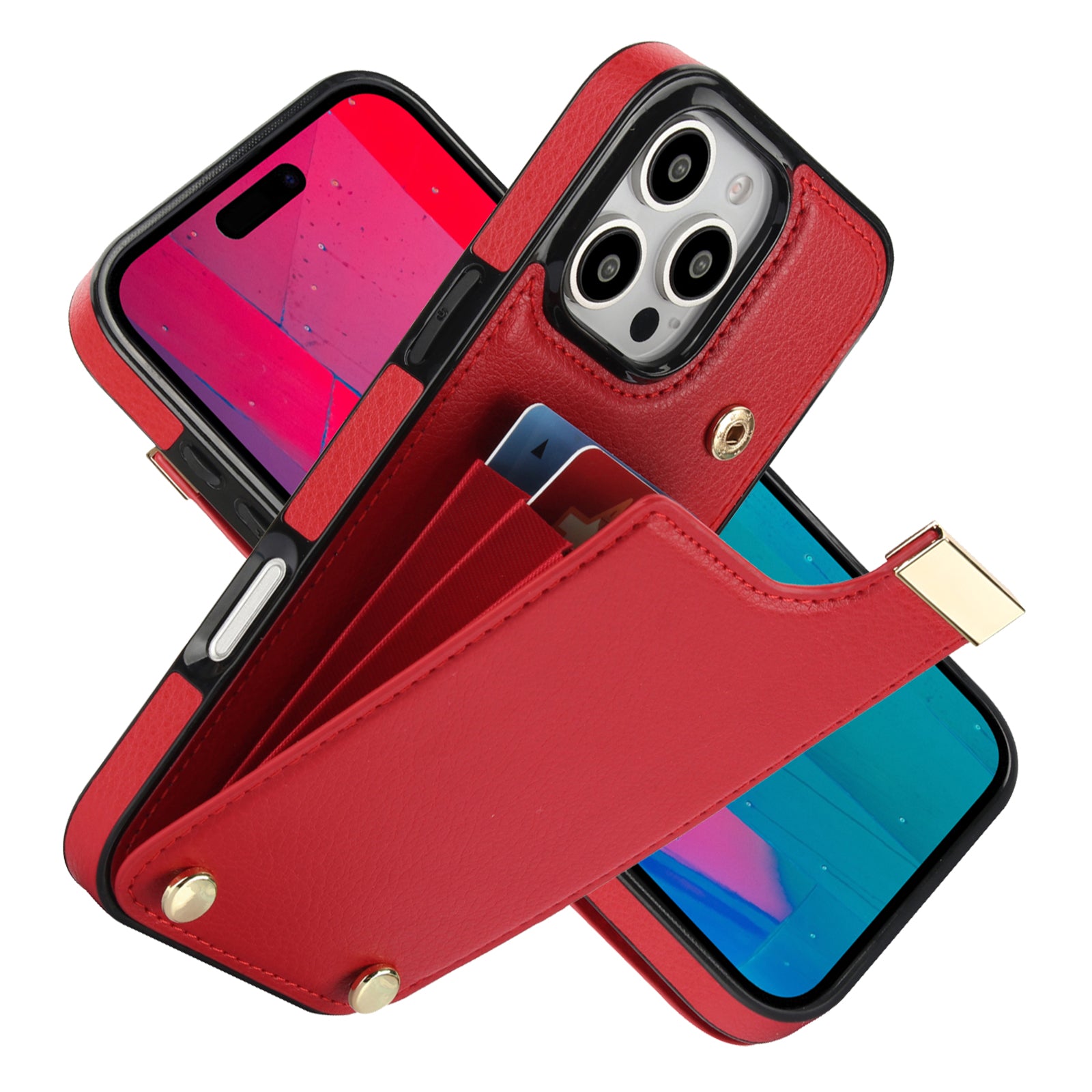 Shockproof Leather Wallet Case – Flip Cover with Card Holder, Secure Pocket, Durable Protection for iPhone Models