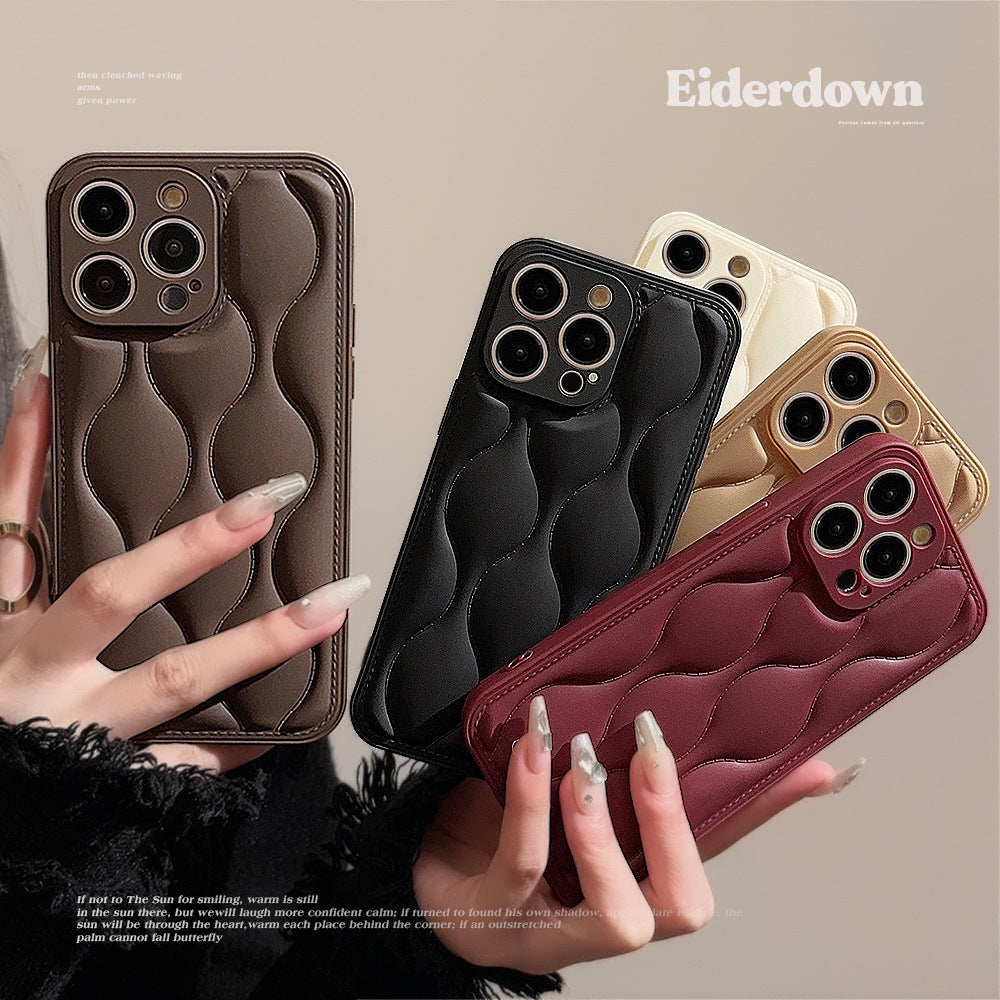 Luxury Shockproof Phone Case - Retro Chocolate Design, Simple Geometry Art, Cute and Durable Protective Cover for Daily Use