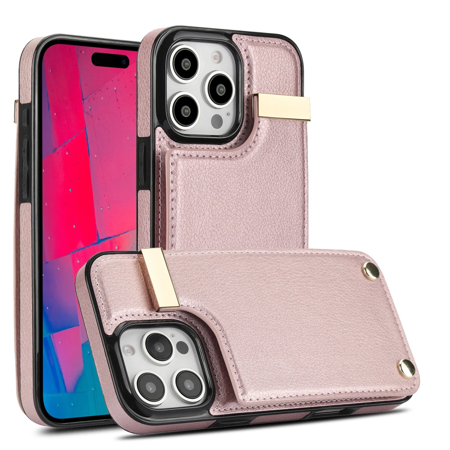 Shockproof Leather Wallet Case – Flip Cover with Card Holder, Secure Pocket, Durable Protection for iPhone Models