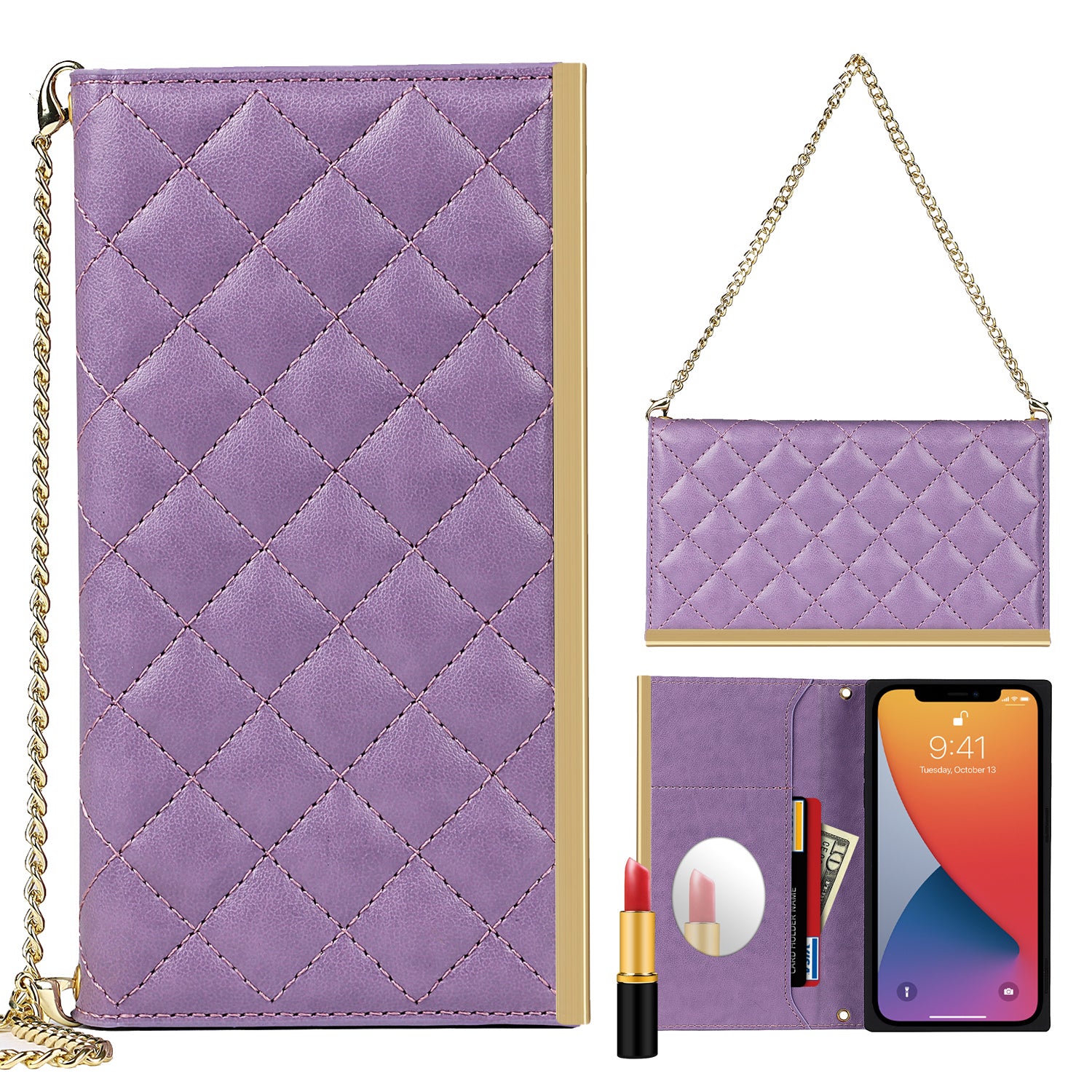 Premium Crossbody Wallet Leather iPhone Case - Stylish Lanyard Strap, Card Slot, Stand, Elegant Design for iPhone Models