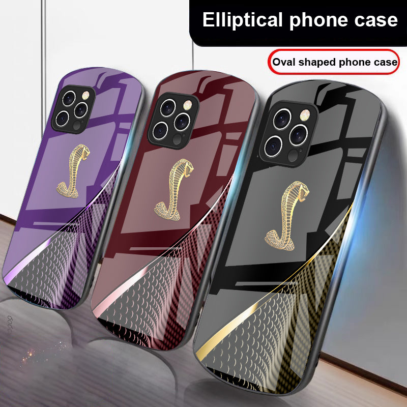 Premium Gradient Golden Snake Tempered Glass Phone Case – Stylish, Durable Protection for iPhone Models