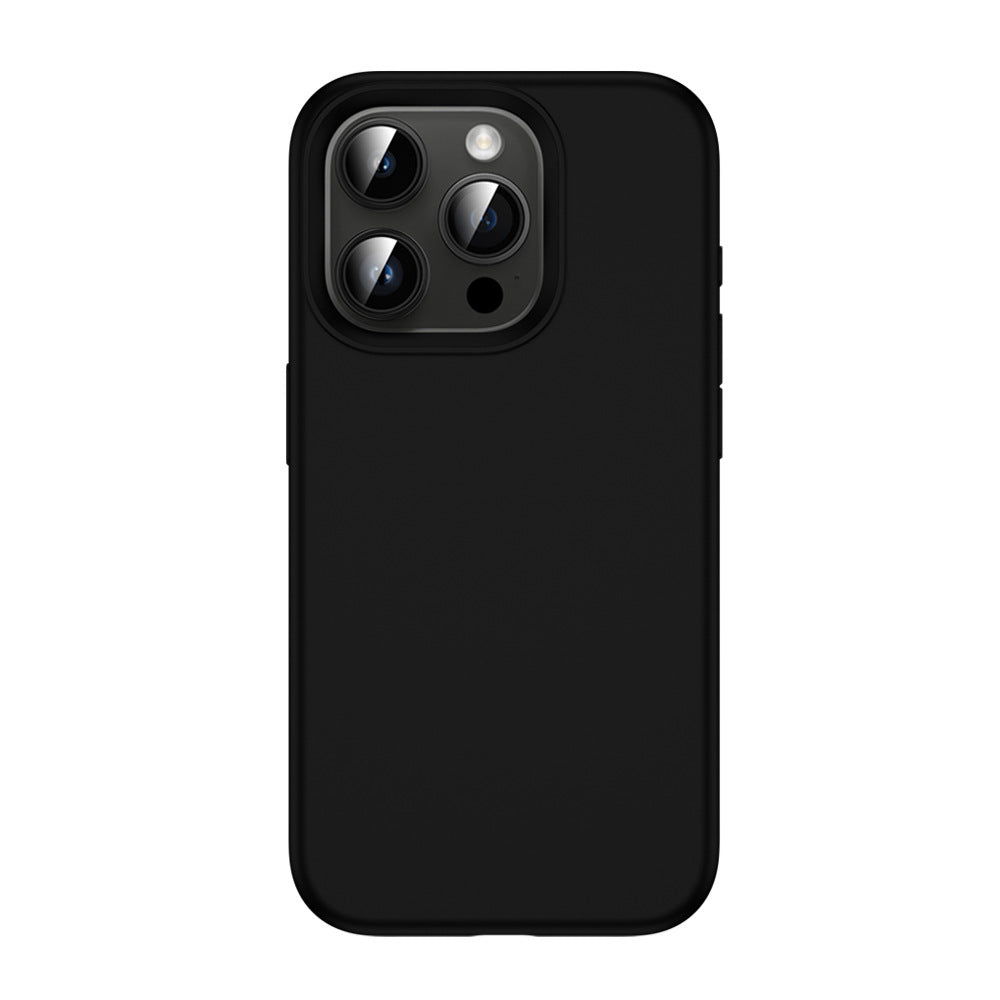 Premium Matte Silicone iPhone Case – Soft Touch, Shockproof, Slim Fit, Solid Black Cover for Full-Body Coverage