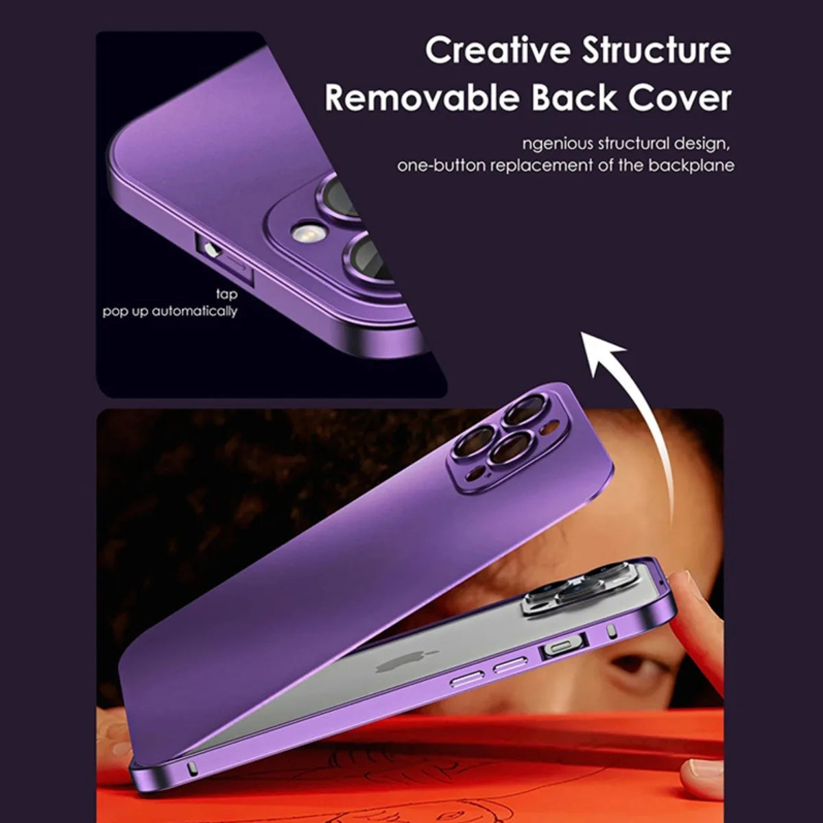 Luxury Aluminum Metal Frame iPhone Case - Shockproof, Camera Lens Protection, PC Back Cover