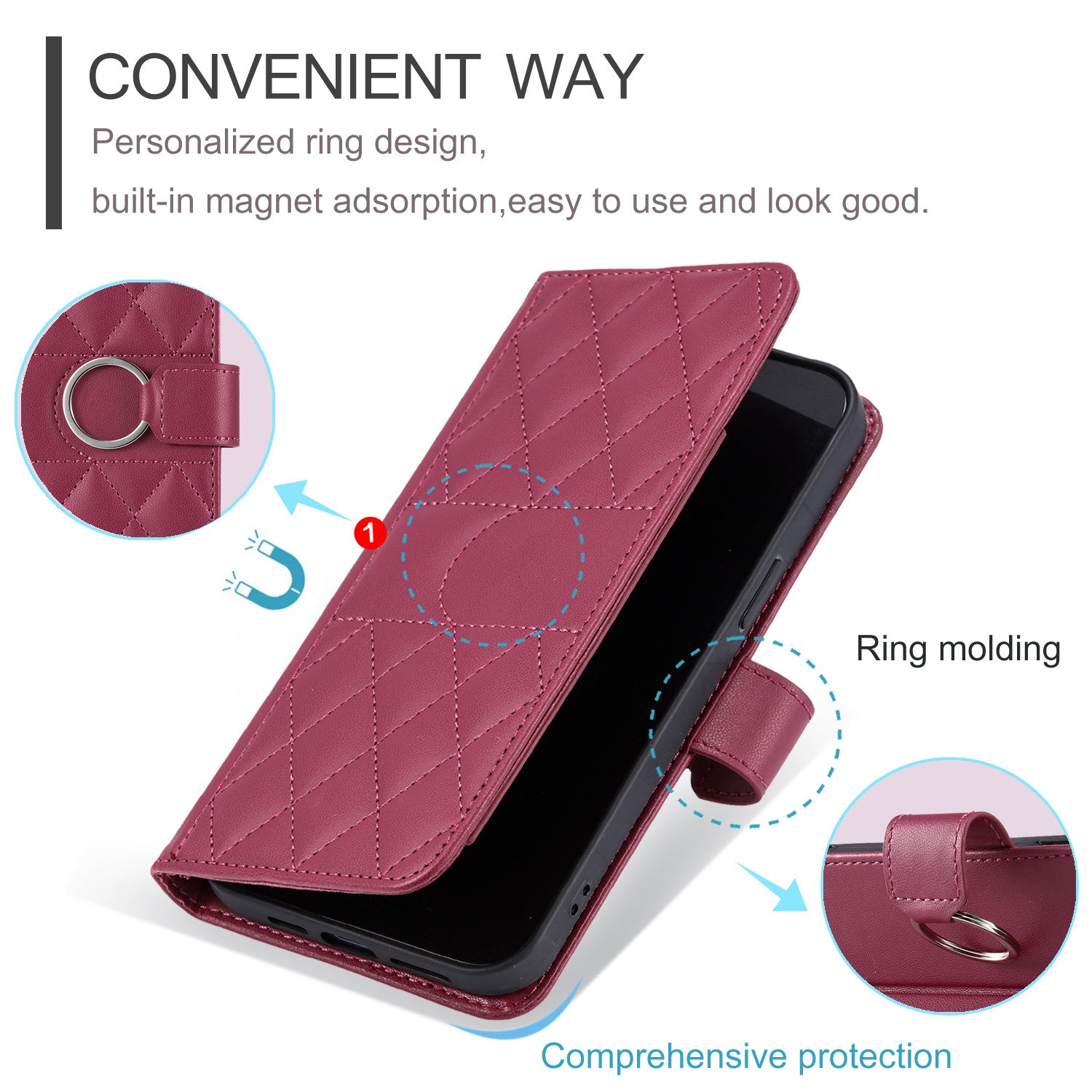 Luxury Leather Flip Phone Case – Premium Wallet, Bracket Protection,  Elegant Cover with Card Slots, Durable & Functional