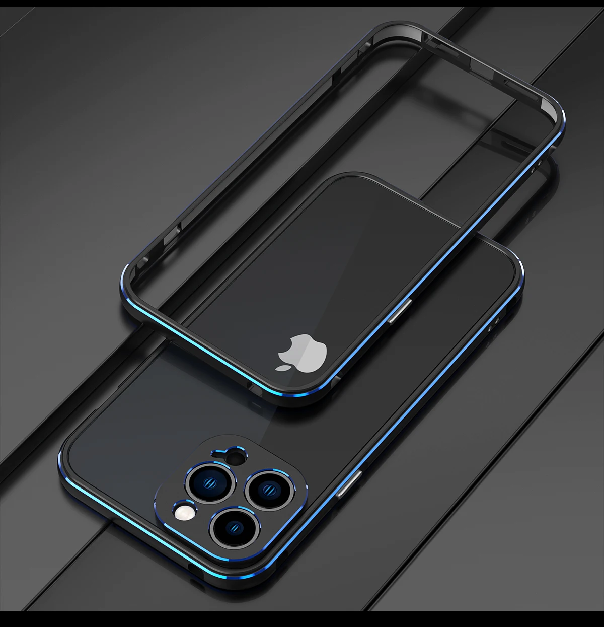 Aluminum Bumper & Metal Lens Frame Case  Shockproof Cover for iPhone Models, Durable and Stylish Protection with Sleek Design