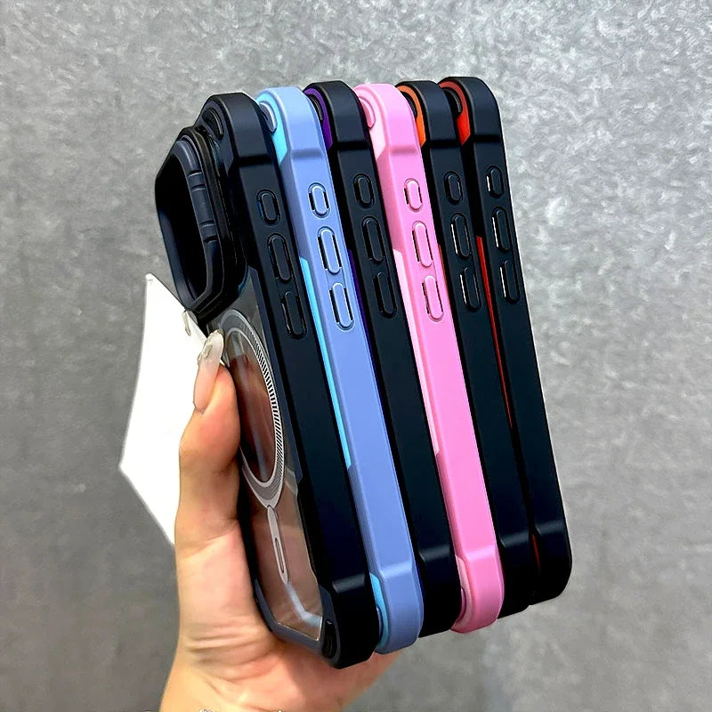 Luxury Shockproof Armor Case - Transparent MagSafe Cover, Wireless Charging Compatible, Durable & Protective Design | Case for iPhone