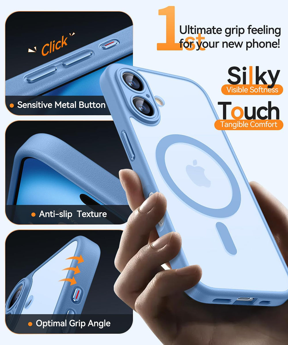 Premium Magnetic Armor Shockproof iPhone Case Wireless Charging, Matte Translucent Protection, Durable and Stylish Cover