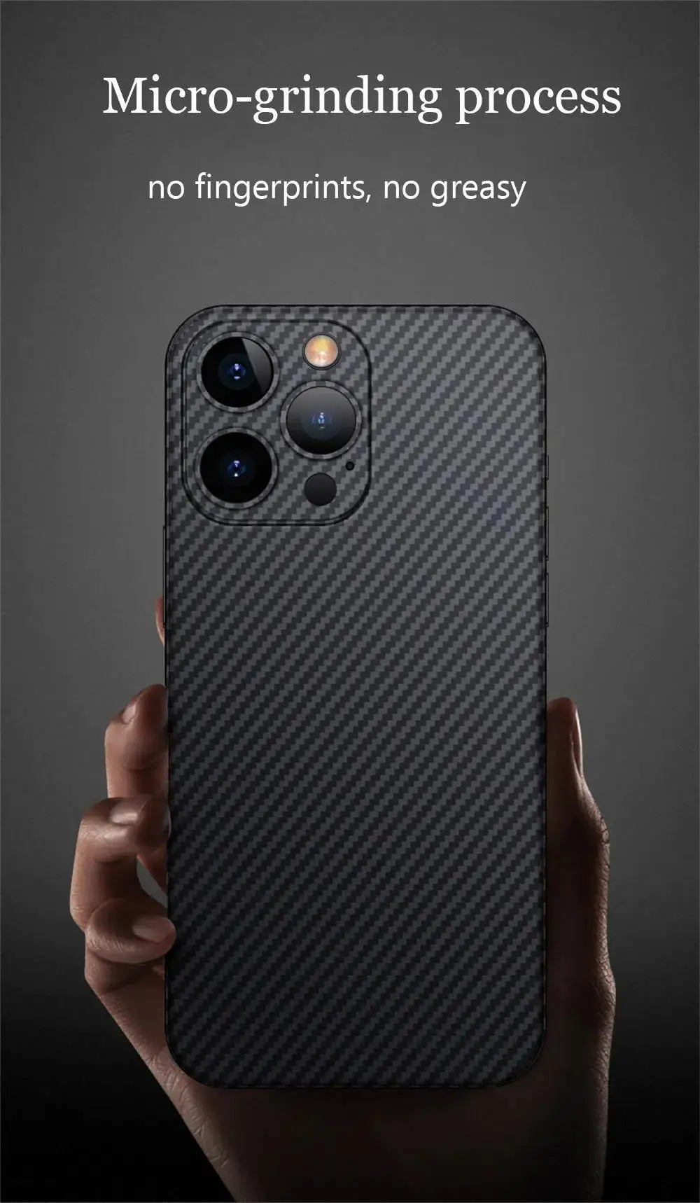 Luxury Ultra-Thin Carbon Fiber Matte Case – 0.2mm PP Back Cover for iPhone Models, Lightweight, Sleek, and Durable Protection