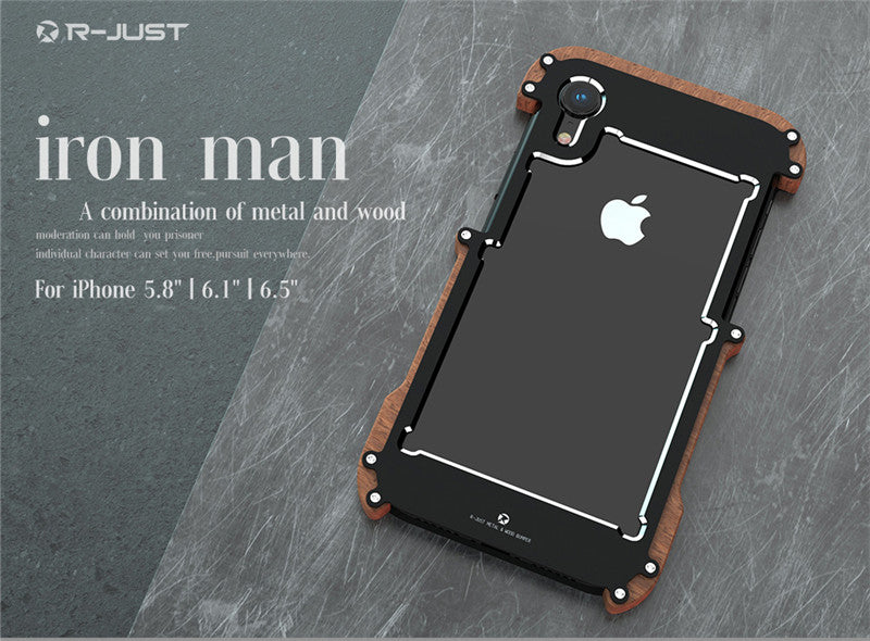 R-Just Luxury Aluminum Phone Case – Tough Shockproof Armor Cover with Screws for iPhone Models, Premium Durable Protection