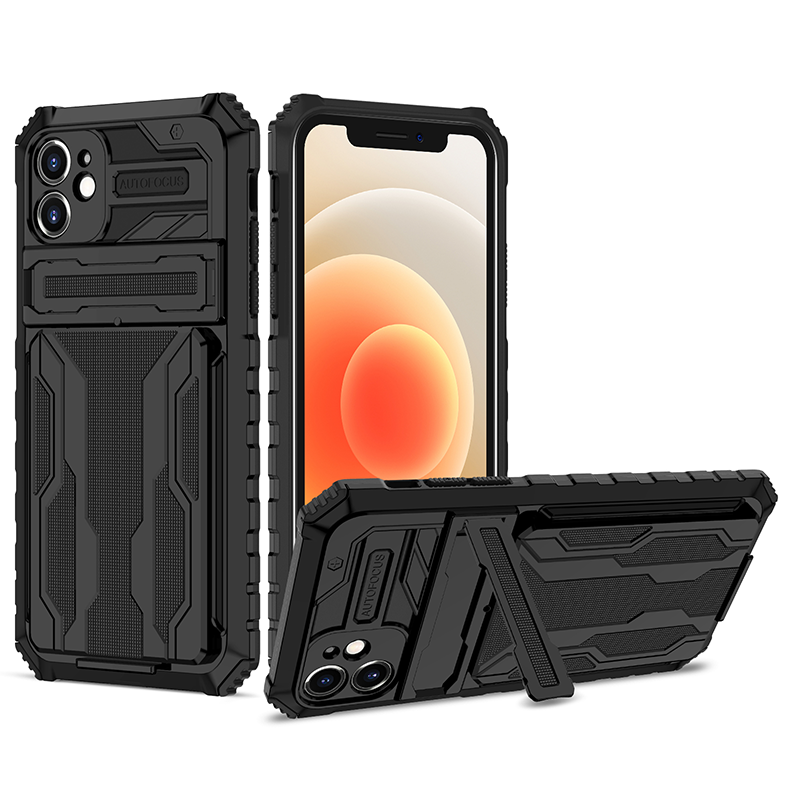 Shockproof Card Holder Case – Kickstand, Camera Protection, Durable Cover for iPhone Models