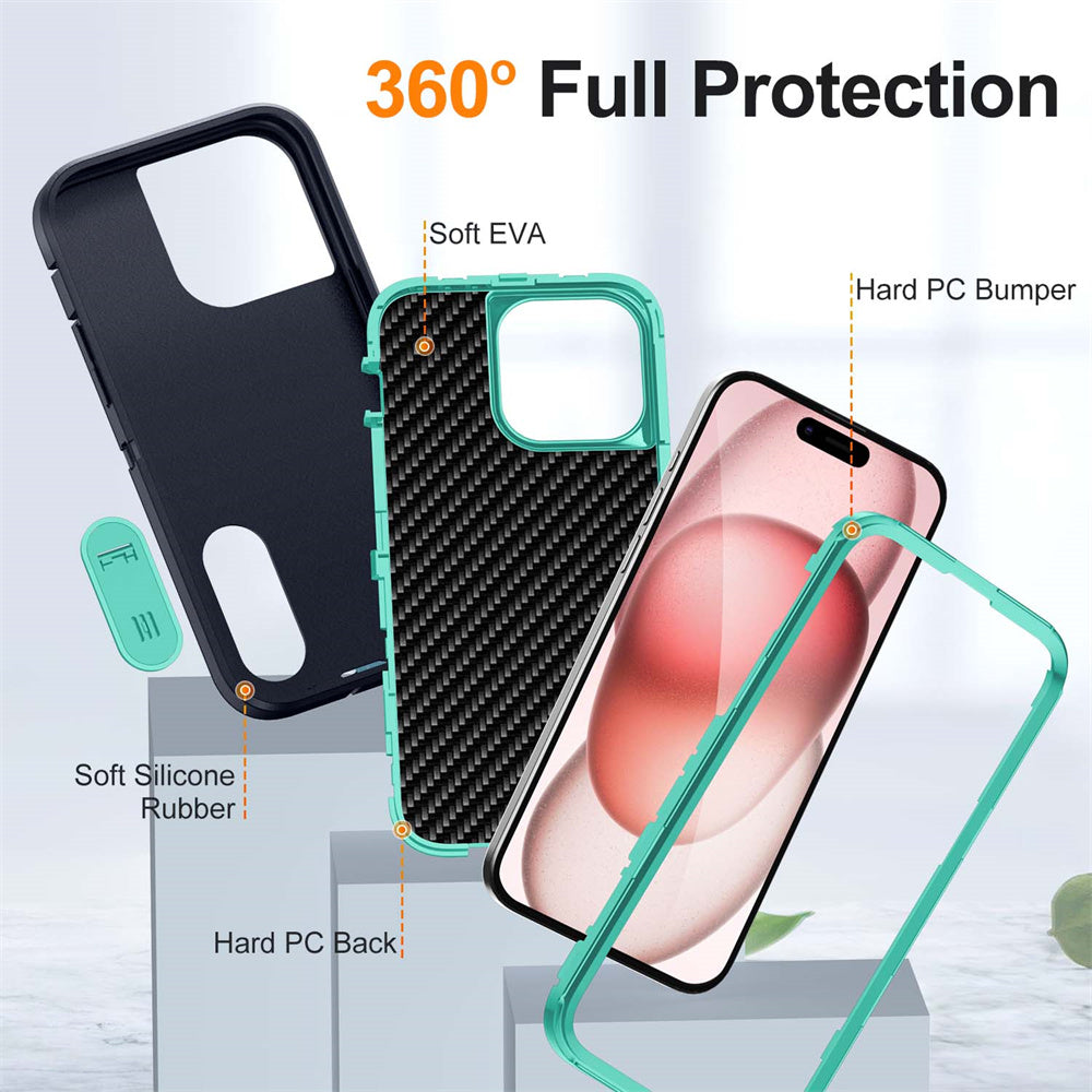 New 3-in-1 Hybrid Defender Case – Kickstand Full-Body Protection Cover for iPhone Models, Rugged and Durable Design