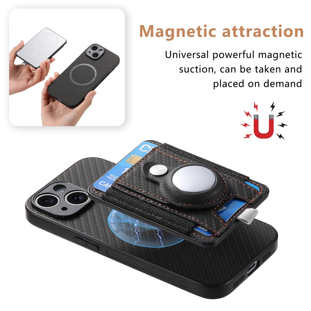 Luxury 2-in-1 Detachable Wallet Case for iPhone Magnetic Card Slot, Airtag Holder, Wireless Charging Stand Premium Protection