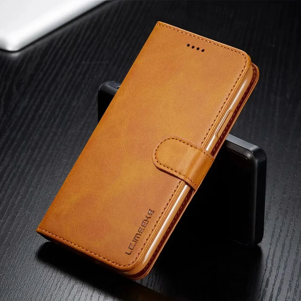 Luxury Leather Wallet Case – Flip Cover with Card Slot, Magnetic Closure, and Premium Protection for iPhone Models