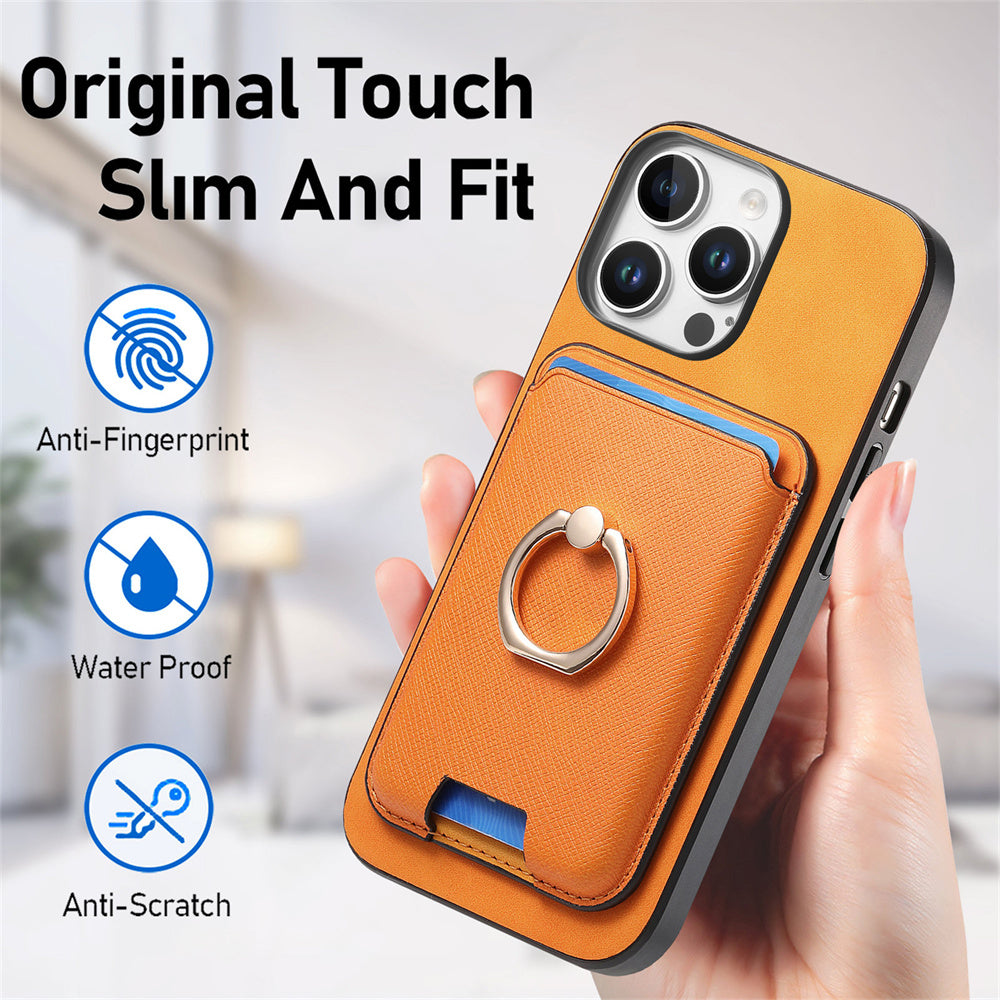 Luxury Detachable Magnetic Wallet Case – Card Holder, Ring Stand, and Shockproof Protection for Secure and Convenient Use