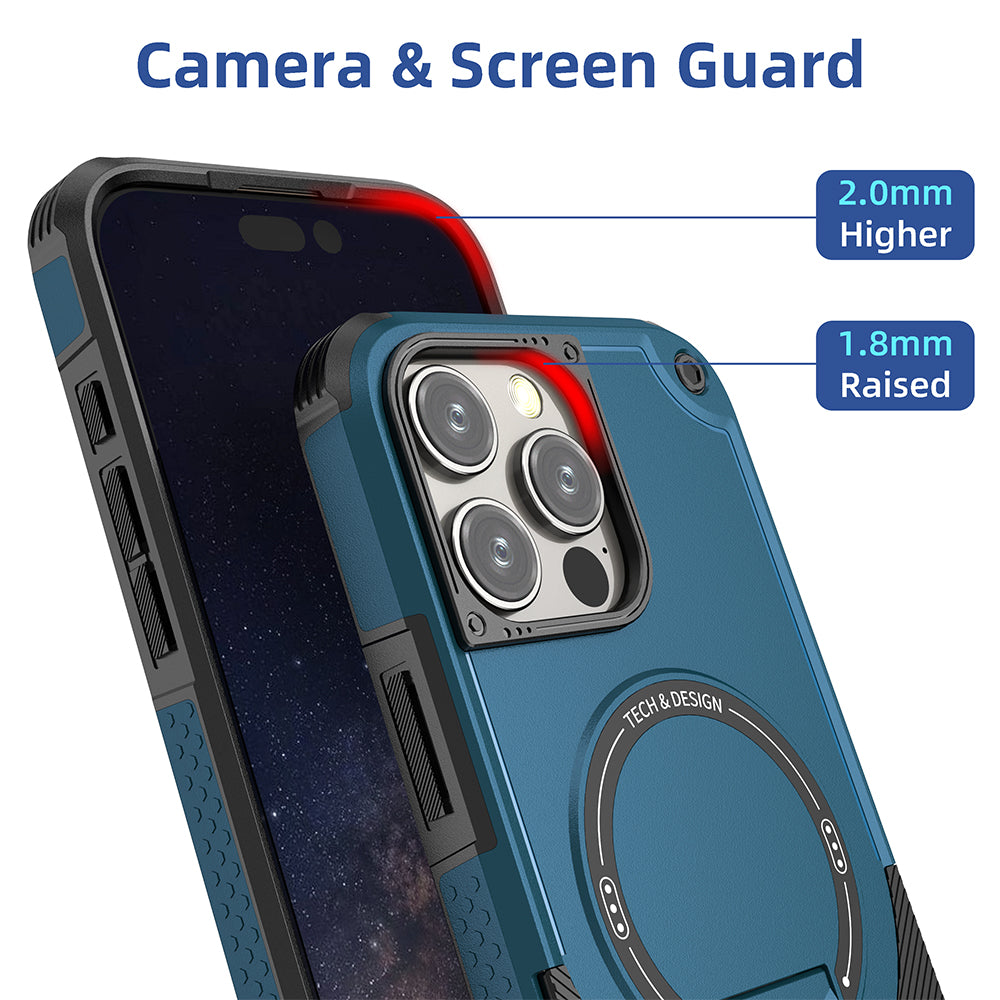 Deluxe Armor Stealth Bracket Case – Magnetic Super Fall Proof, Hard Shell with Lanyard, Heavy-Duty Protection for iPhone Models