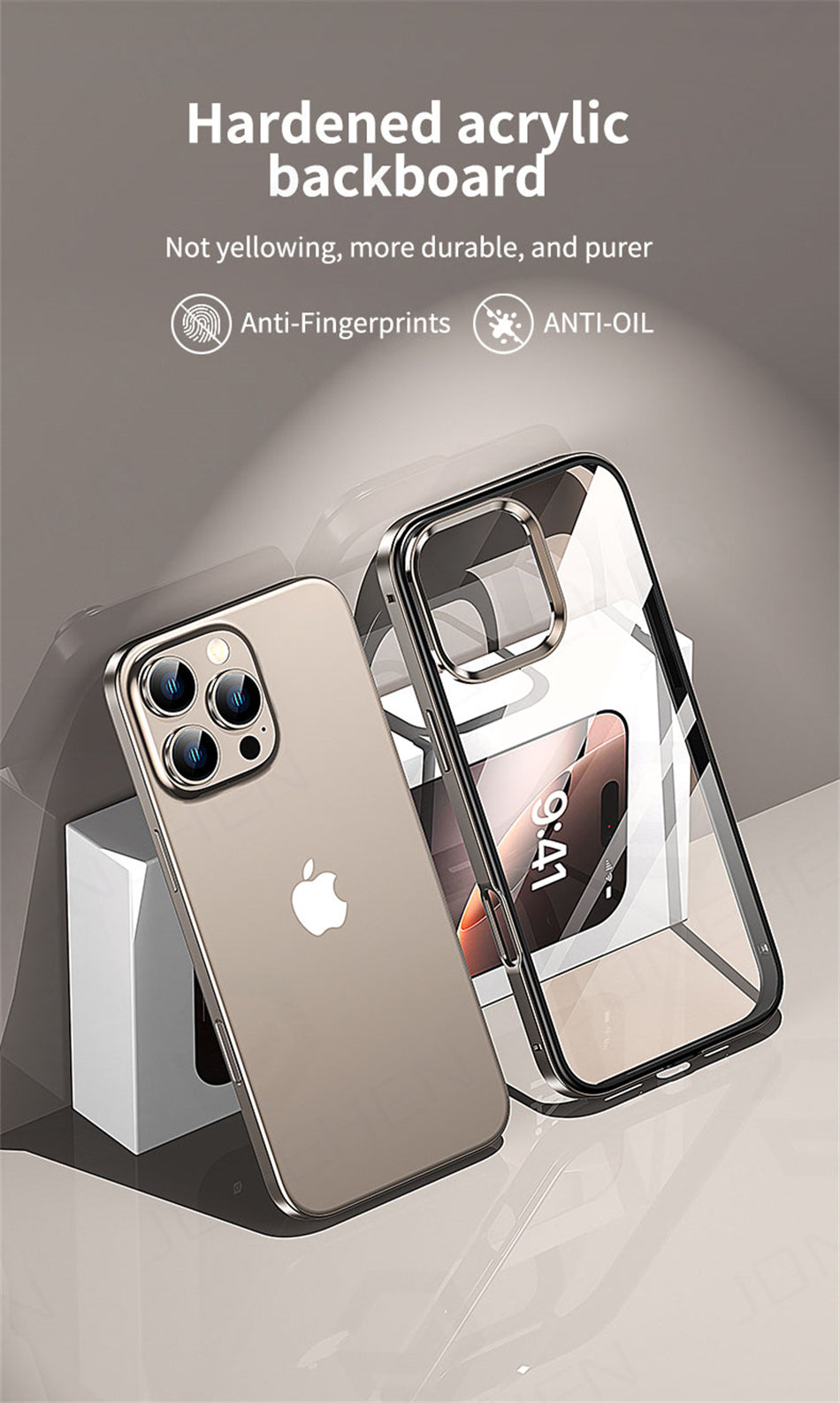 Luxury 2-in-1 Clear Acrylic iPhone Case - Ultra-Thin Aluminum Metal Lens Frame, Alloy Bumper, Lightweight Design | Case for iPhone