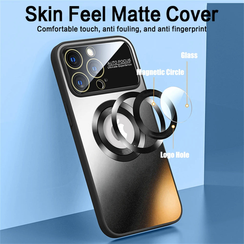 Luxury Glass MagSafe iPhone Case - Magnetic Wireless Charging, Camera Lens Protection, Shockproof Design | Case for iPhone