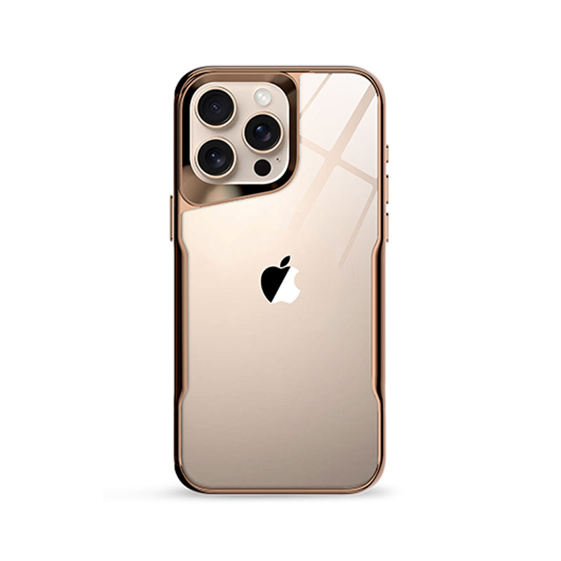 Luxury Plating Soft Rubber iPhone Case - High-Transparency Back, Lens Protection, Shockproof Border Design | Case for iPhone