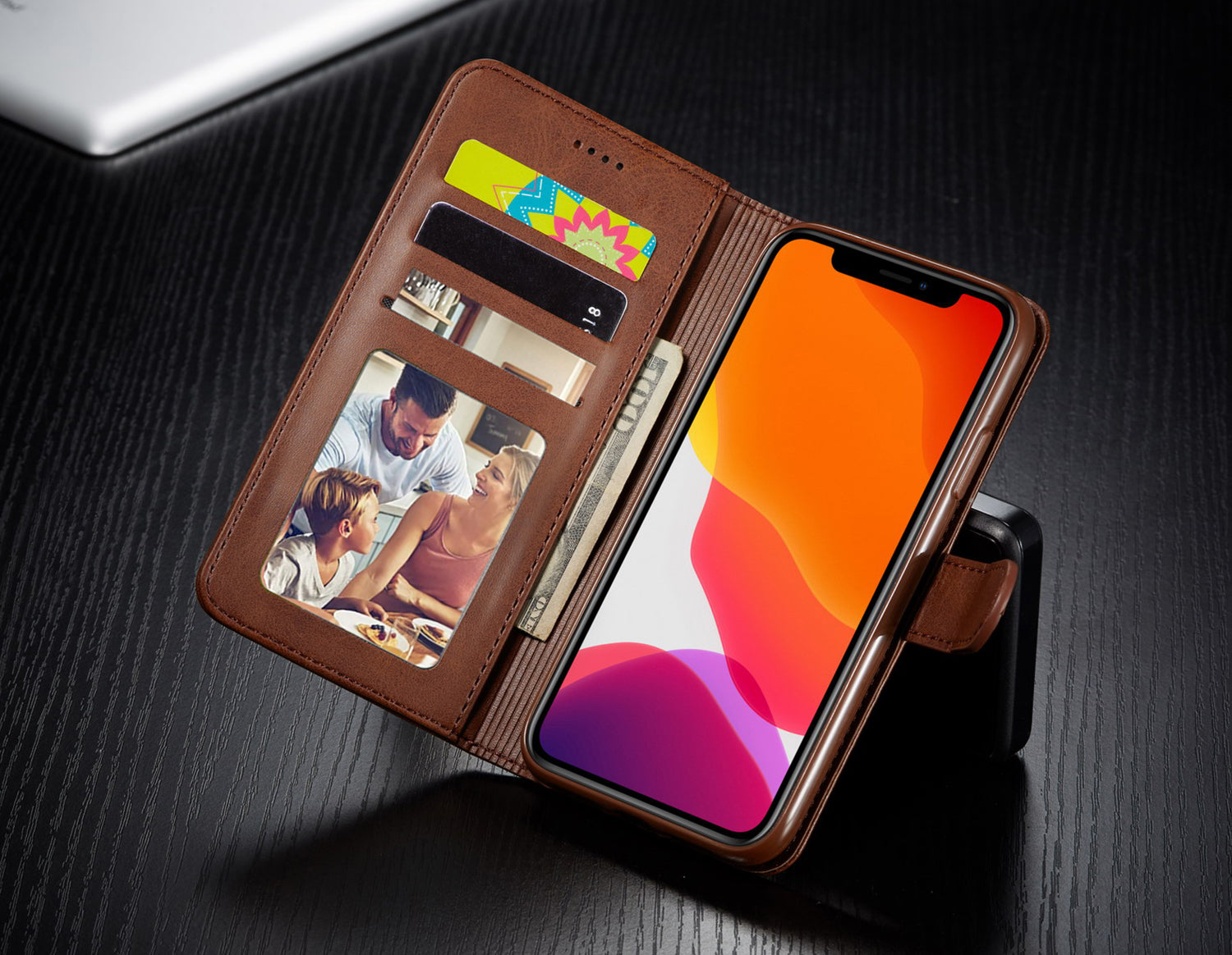 Luxury Leather Wallet Case – Flip Cover with Card Slot, Magnetic Closure, and Premium Protection for iPhone Models