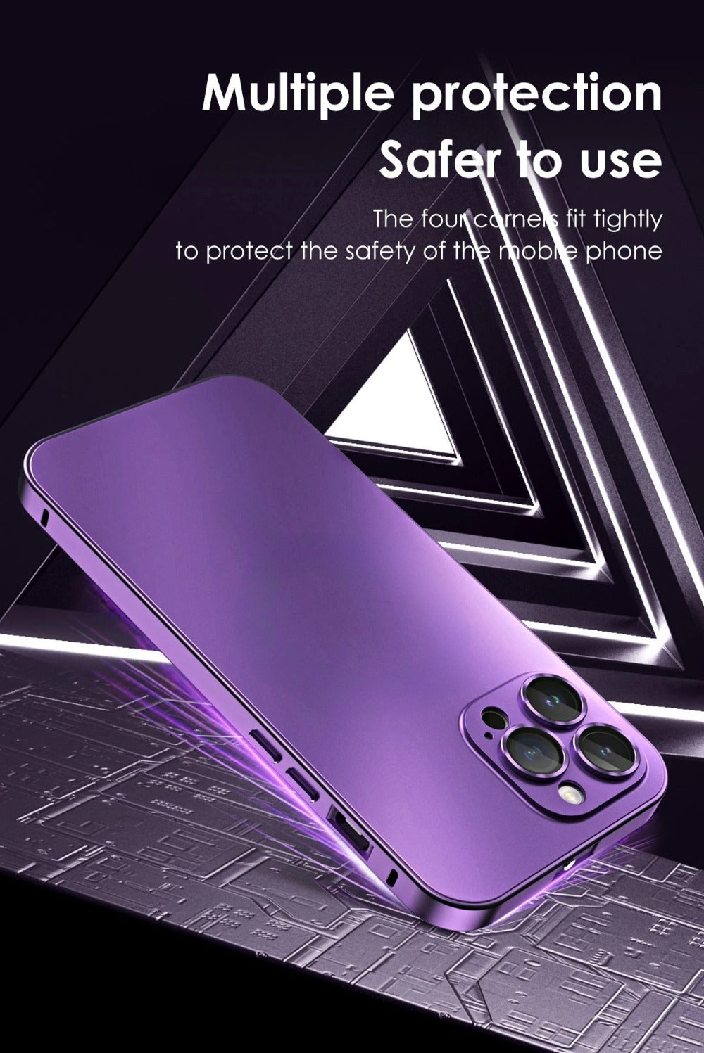 Luxury Aluminum Metal Frame iPhone Case - Shockproof, Camera Lens Protection, PC Back Cover