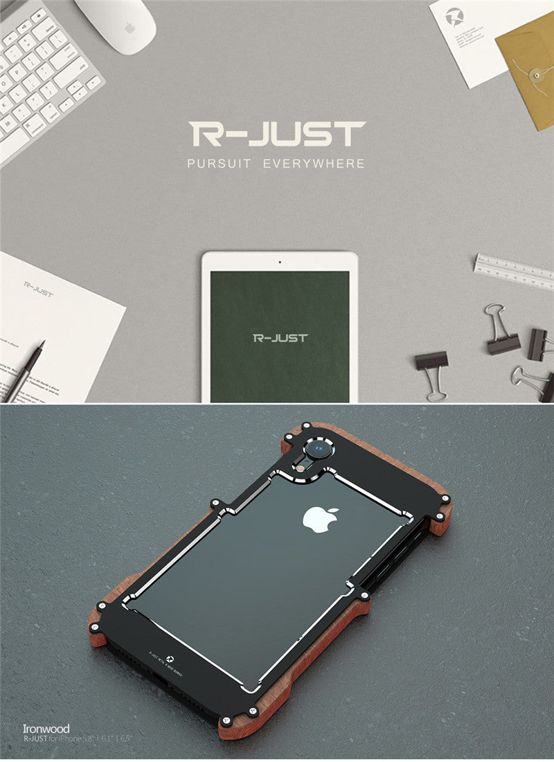 R-Just Luxury Aluminum Phone Case – Tough Shockproof Armor Cover with Screws for iPhone Models, Premium Durable Protection