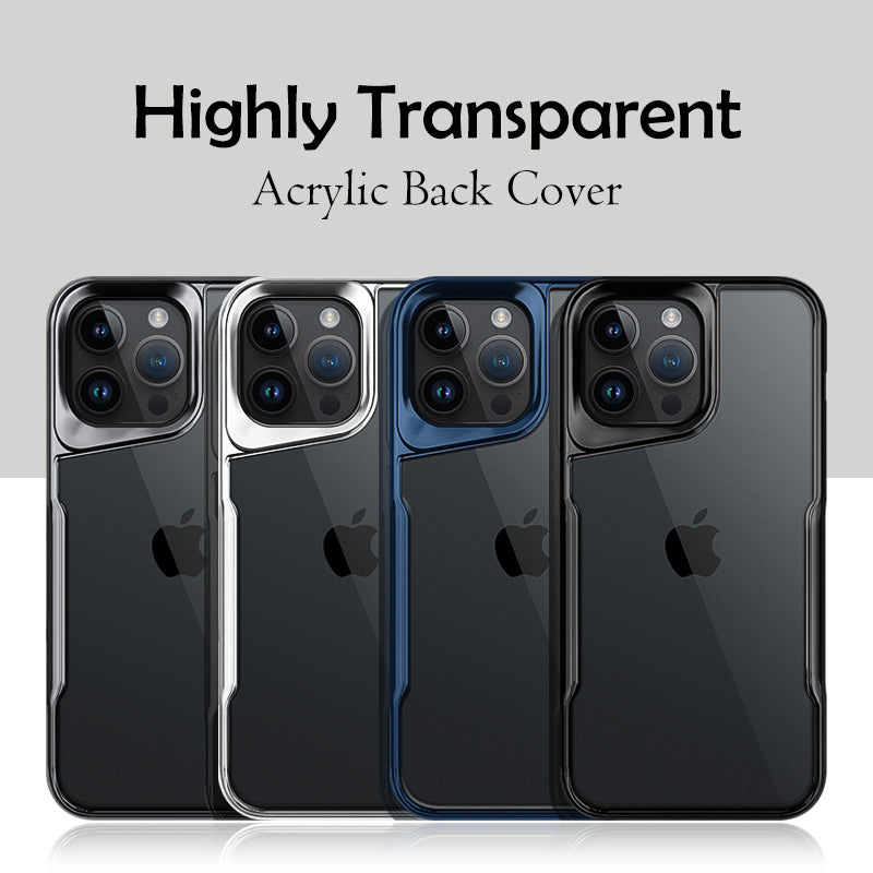 Luxury Plating Soft Rubber Case - High-Transparency Back, Lens Protection, Shockproof Border Design | Case for iPhone