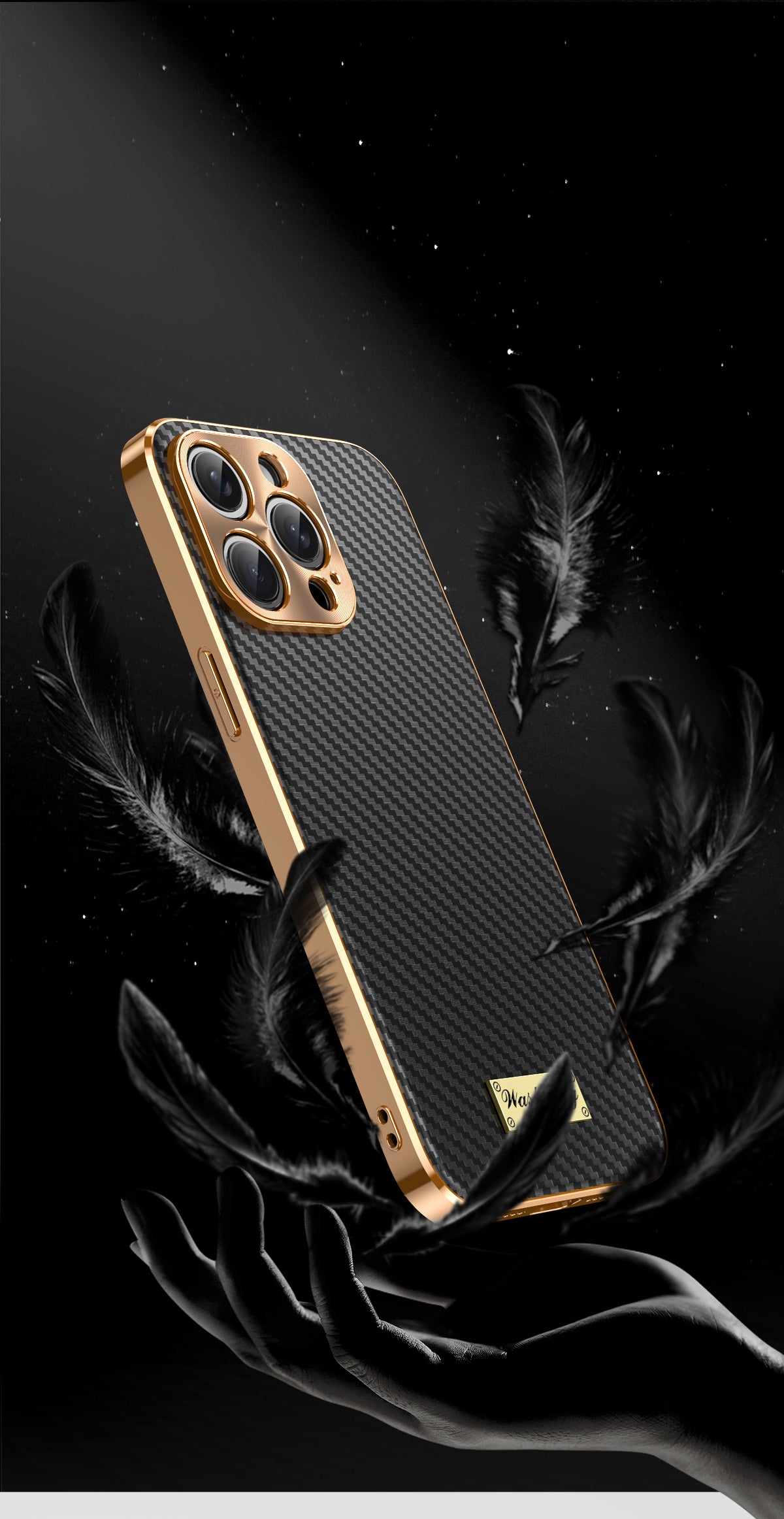 Luxury Carbon Fiber Textured Leather iPhone Case - Shockproof, Alloy Metal Lens, Plating Design, Durable, Slim Fit Protection