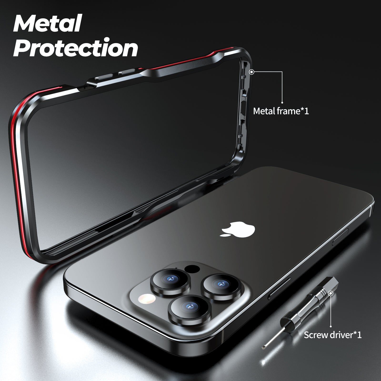 Metal Frame Bumper iPhone Case – Aluminum Detachable Heat Dissipation Shockproof Cover for iPhone Models, Sleek and Durable Protection