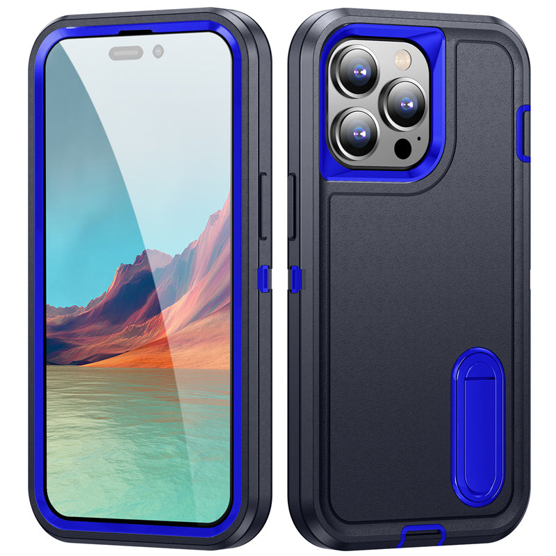 Hybrid Military-Grade Defender Case – Kickstand Full-Body Protection Cover for iPhone Models, Rugged and Shockproof Design