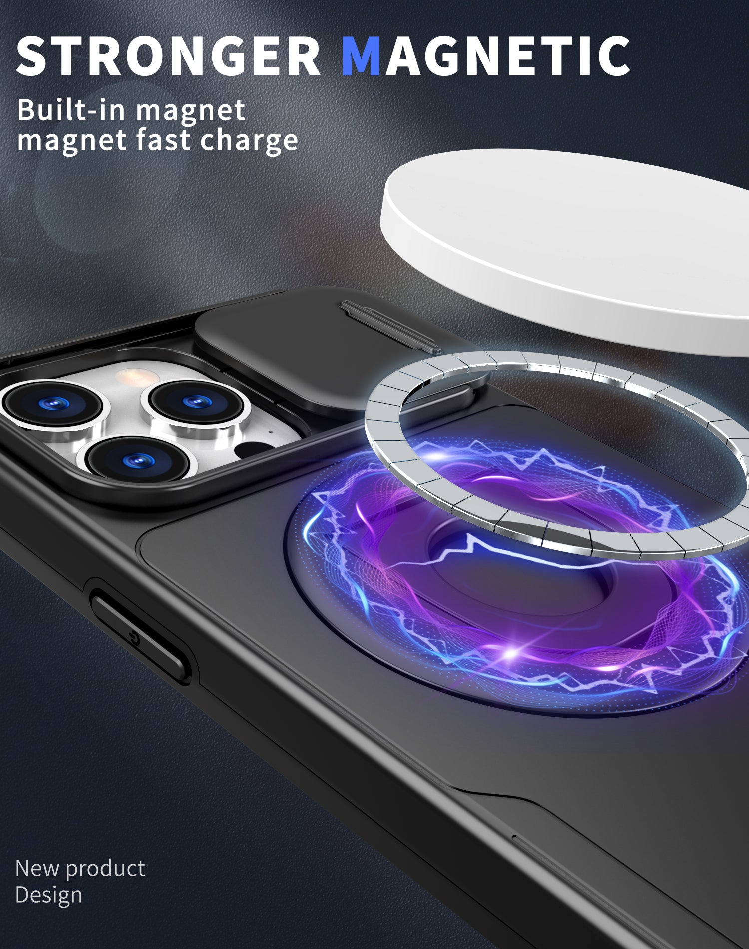 Magnetic Ring Stand iPhone Case – 360° Rotatable Shockproof Drop Protection Cover for iPhone Models