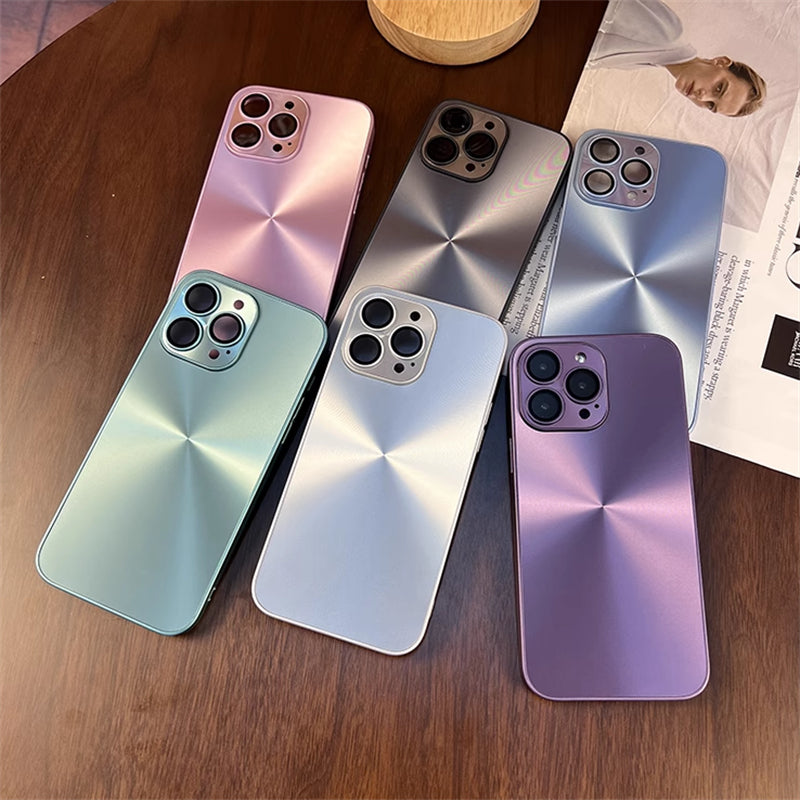 Luxury Matte Laser Aurora CD Pattern iPhone Case Cover, Stylish Protection for iPhone 16 15 14 13 12 11 Pro Max Plus