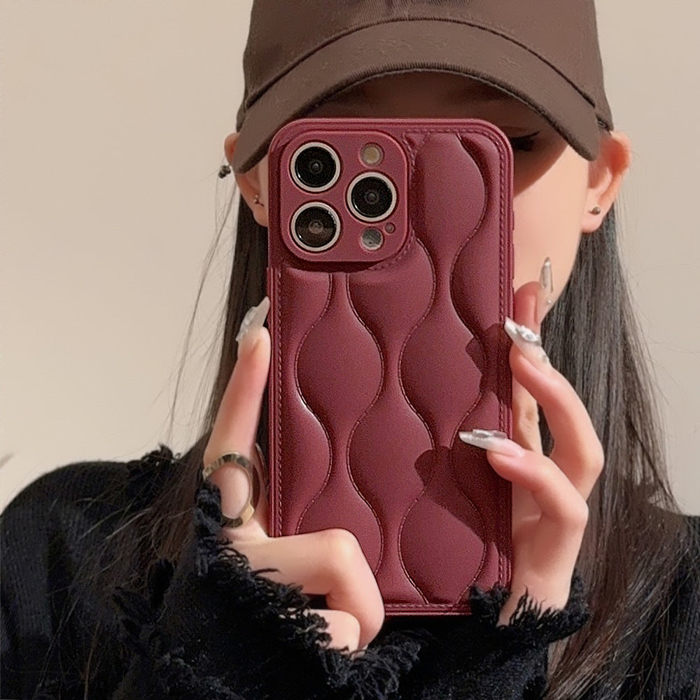 Luxury Shockproof Phone Case - Retro Chocolate Design, Simple Geometry Art, Cute and Durable Protective Cover for Daily Use