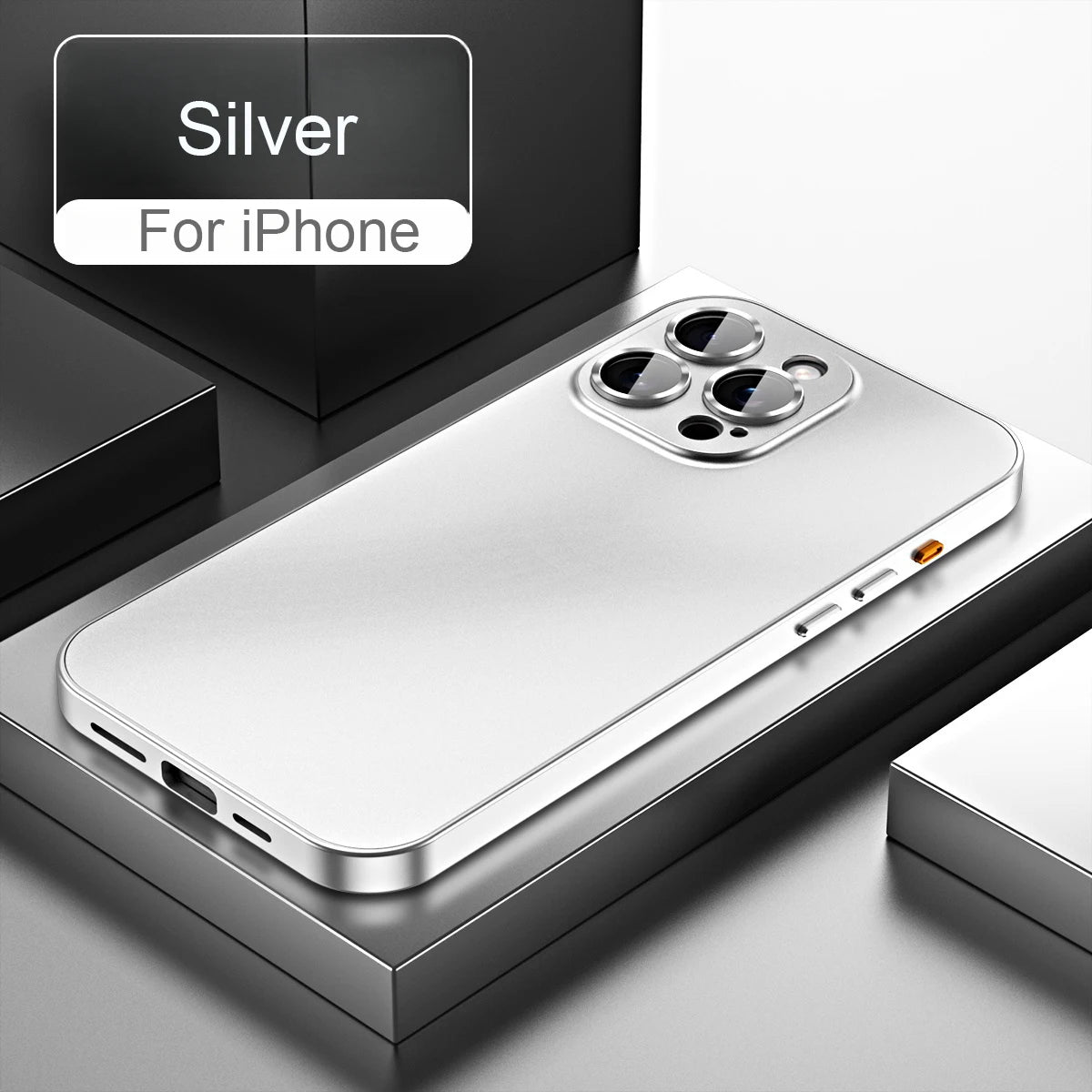 Luxury Aluminum Metal Frame iPhone Case - Shockproof, Camera Lens Protection, PC Back Cover