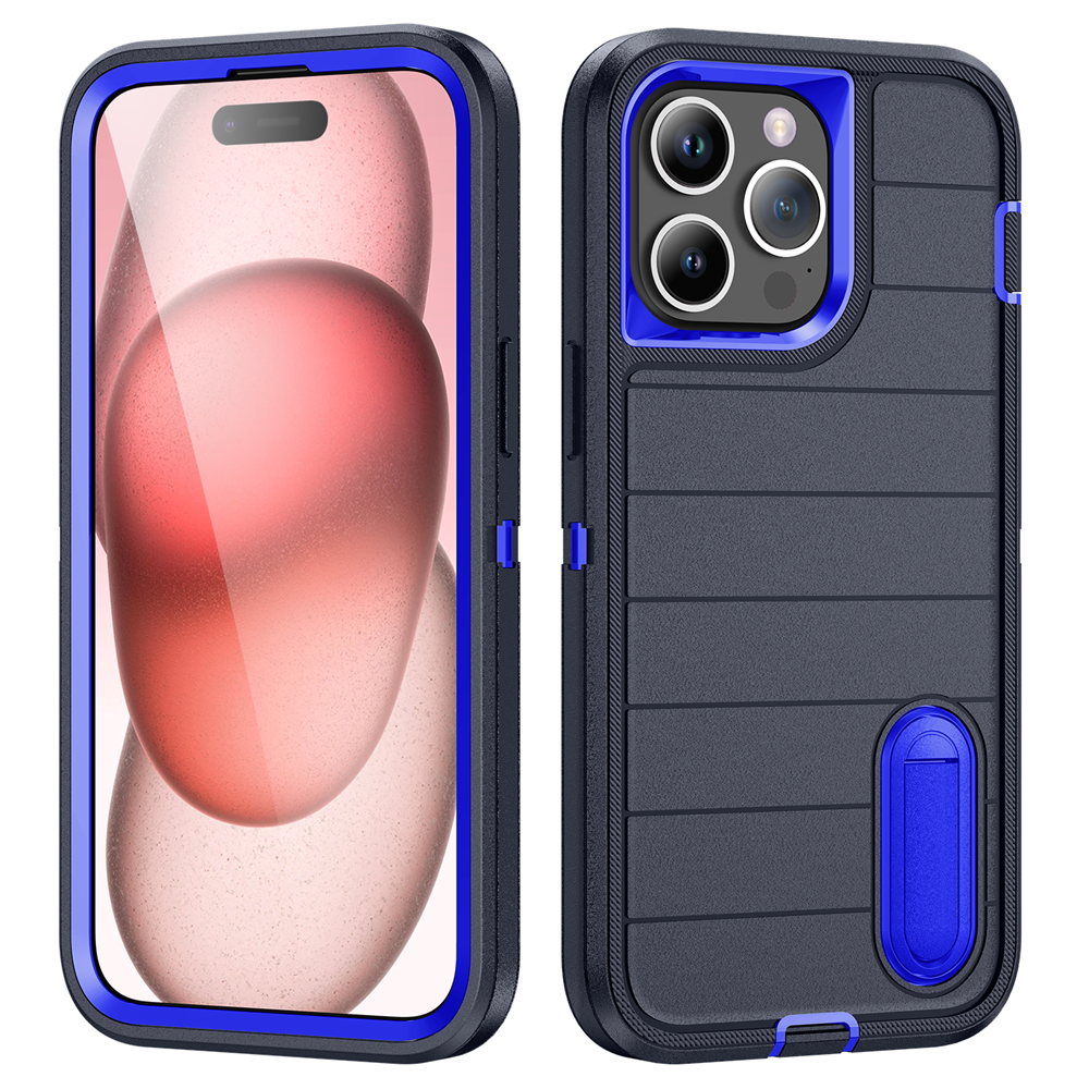 New 3-in-1 Hybrid Defender Case – Kickstand Full-Body Protection Cover for iPhone Models, Rugged and Durable Design