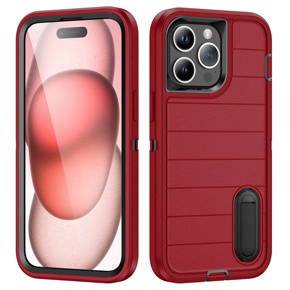 New 3-in-1 Hybrid Defender Case – Kickstand Full-Body Protection Cover for iPhone Models, Rugged and Durable Design