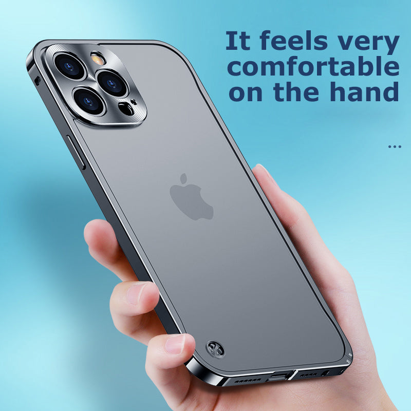 Luxury Magnetic Aluminum Phone Case Shockproof Slim Metal Frame with Full Lens Protection and Wireless Charging Compatibility