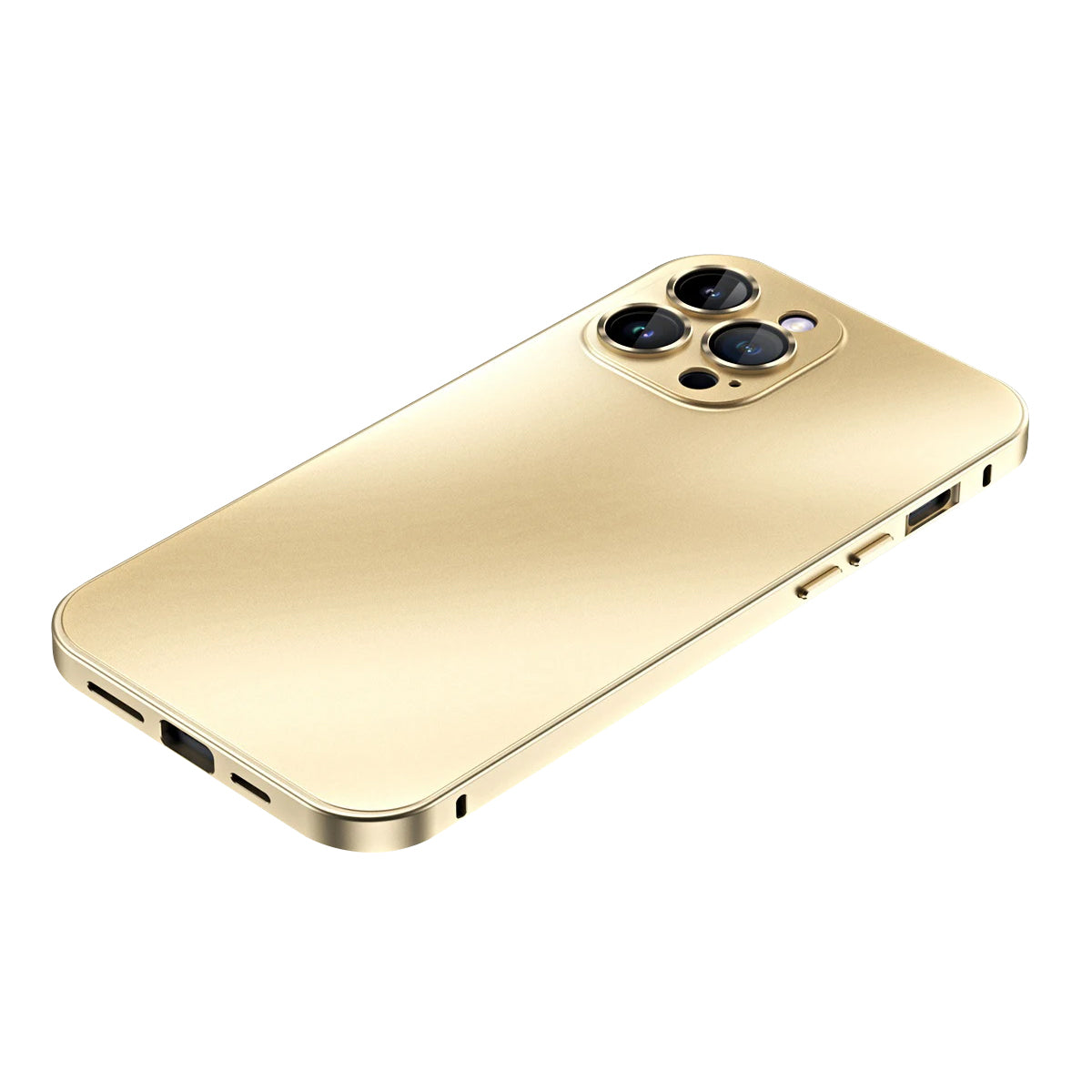 Luxury Aluminum Metal Frame iPhone Case - Shockproof, Camera Lens Protection, PC Back Cover