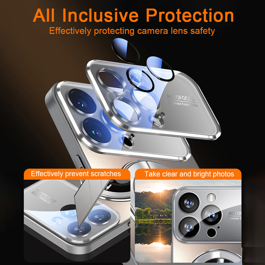 Luxury Magnetic iPhone Case - Matte Finish, MagSafe Compatible, Shockproof with Camera Lens Protection, 