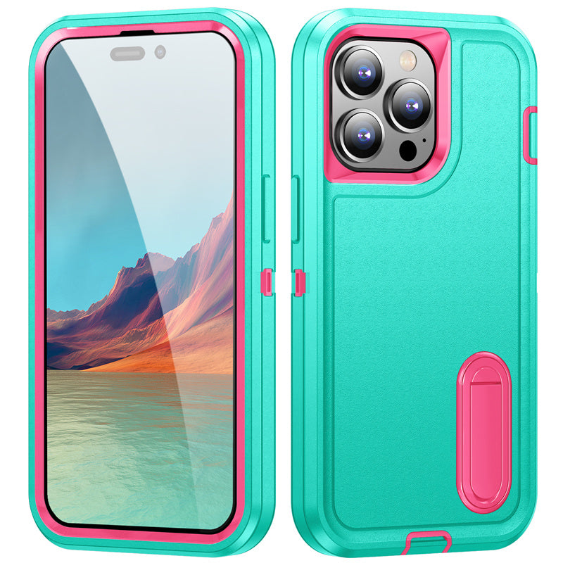 Hybrid Military-Grade Defender Case – Kickstand Full-Body Protection Cover for iPhone Models, Rugged and Shockproof Design